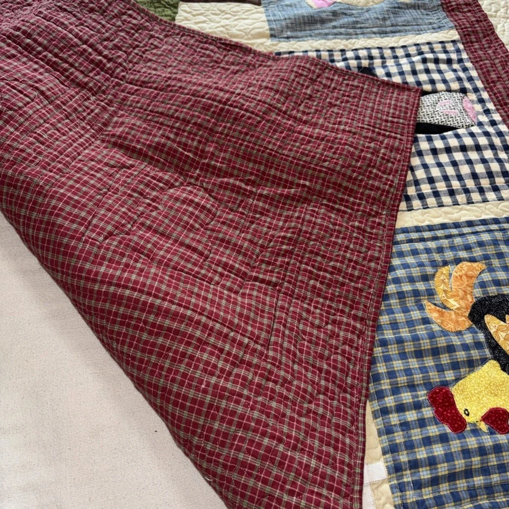 Handmade Crib Quilt Baby Blanket‎ Patchwork Old McDonald Farm Animals Unisex